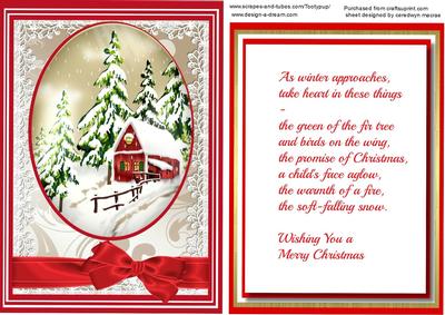 Christmas Topper with Verse and Log Cabin 