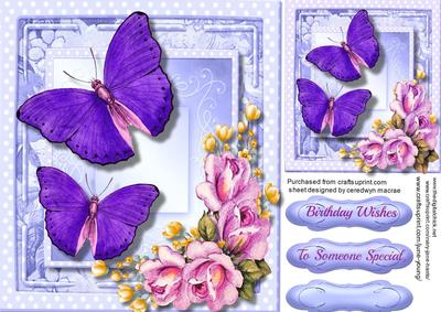 Beautiful Lilac Butterfly on the Wing 