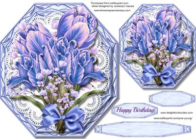 Beautiful Lilac Octagonal with Stunning Tulips