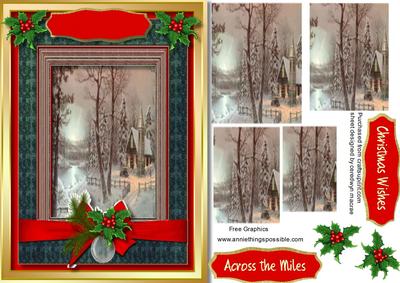 Lovely Christmas Scene with Holly ( Pyramid )
