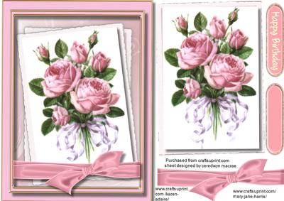 Lovely Pink Roses with Ribbon Bow 