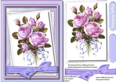 Lovely Lilac Roses with Ribbon Bow 