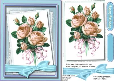 Loveky Cream Roses and Ribbon Bow 