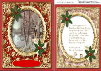 Beautiful Traditional Christmas Card with Verse 