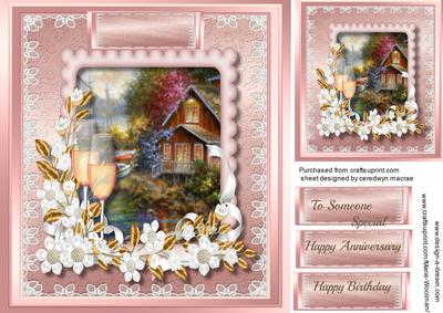 Birthday or Anniversary in Pink and Gold 