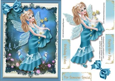 Beautiful Aqua Starseed Fairy