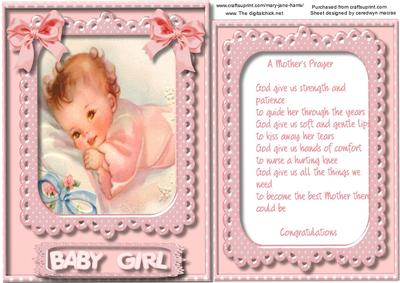 Baby Girl with Verse a Mother's Prayer