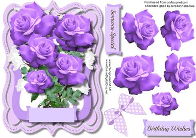 Beautiful Topper with Lilac Roses 
