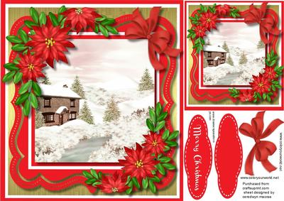 Beautiful Christmas Scene with Poinsettias 