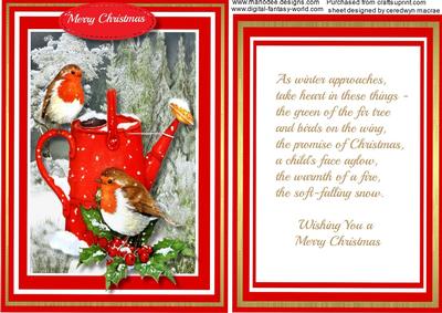 Love4ly Topper with Verse, Robins on the Watering Can 
