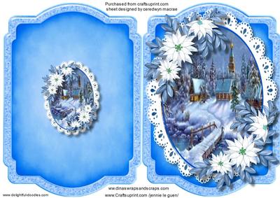 Print, Cut, and Fold, Beautiful Blue Christmas