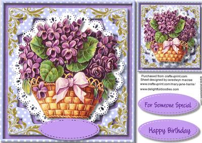 Beautiful Basket of Violets 