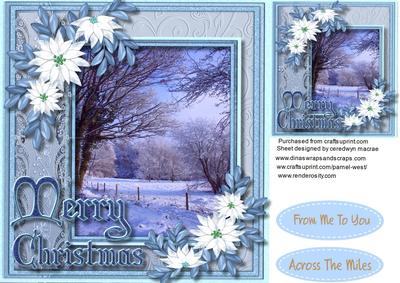 Beautiful Snow Covered Fields and Poinsettias 