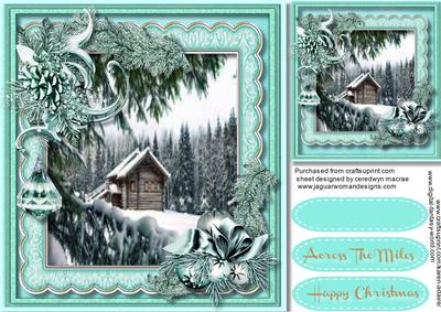 Beautiful Aqua Christmas Scene 