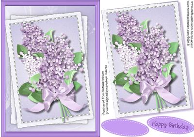 Beautiful Lilac in a Stitched Frame