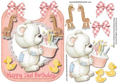 Happy 2nd Birthday Girl Bear 