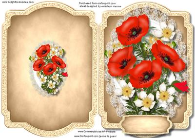 Print, Cut, and Fold, Beautiful Poppy's and Blossom 