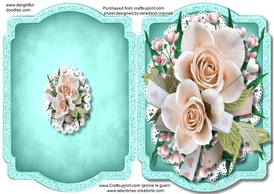Print, Cut, and Fold ,beautiful Craem Roses