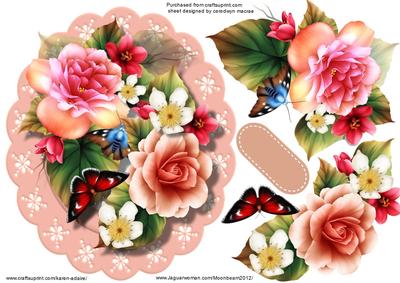 Beautiful Begonias on a Scalloped Frame 