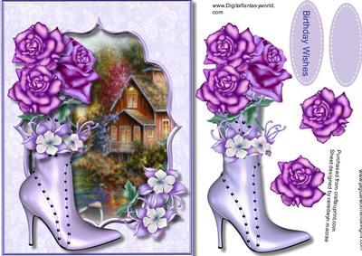 Beautiful Lilac Boot and Roses