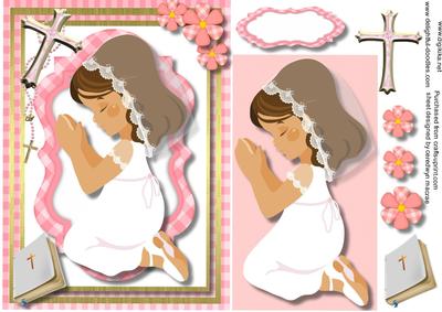 Communion, Chrisening, or Baptisum Card for a Girl, 