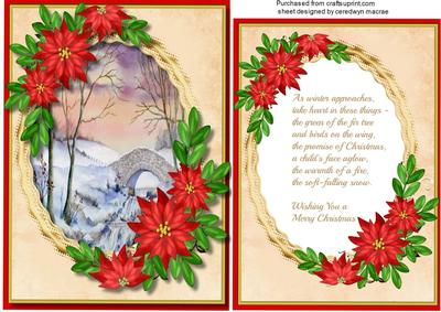 Lovely Bridge in Winter with Verse 
