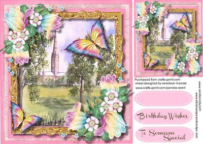 Lovely Rainbow Tulips and Butterflys 