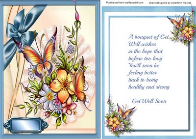 Get Well Soon Topper with Verse 