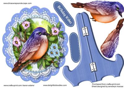 Plate and Stand Lovely Bird in a Tree , 1