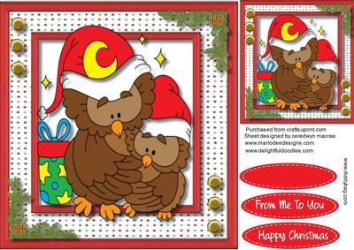 Christmas Owl Cuddles 
