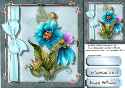 Beautiful Himalayan Poppies in Aqua 
