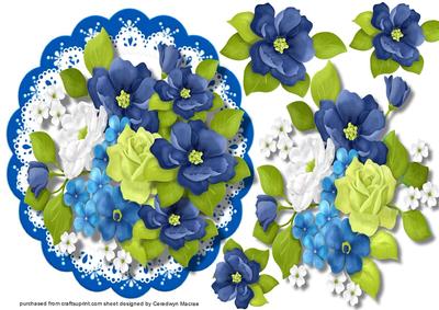 Beautiful Roses and Flowers on Ascalloped Frame 