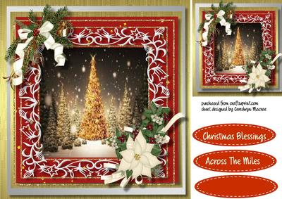 Golden Christmas Trees in the Snow 