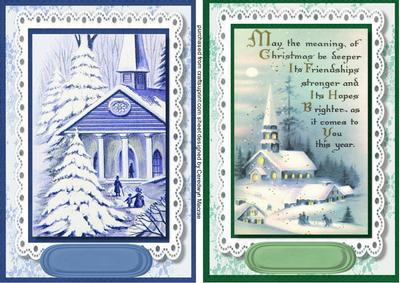 Two Lovely Christmas Scene Toppers 