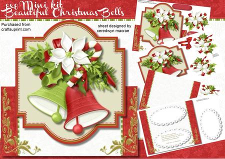 8x8 Mini Kit, Tent Fold Card Christmas Bells 