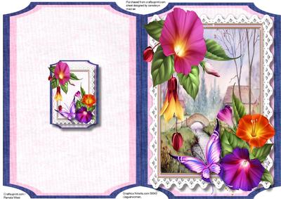 Print, Cut, and Fold, Lovely Morning Glory and Scene 