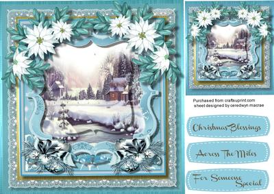 Aqua Bracket and Christma Scene 