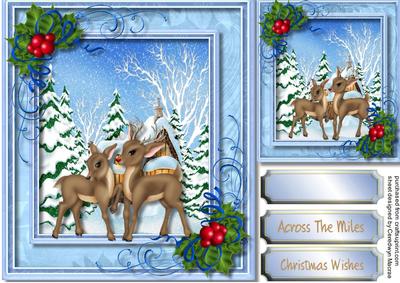 Beautiful Reindeers in the Snow 