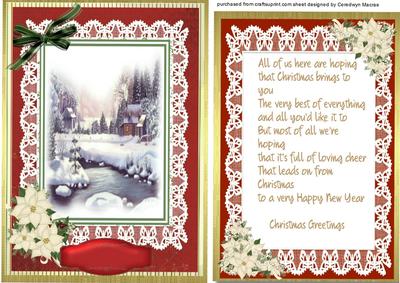 Lovely Christmas River Scene with Verse 