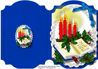 Print, Cut, and Fold, Beautiful Open Bible and Candles 