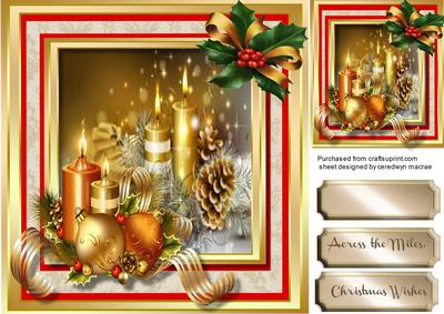 Gold Candles, Baubles, and Holly