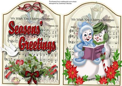 Two Lovely Christmas Toppers on Sheet Music