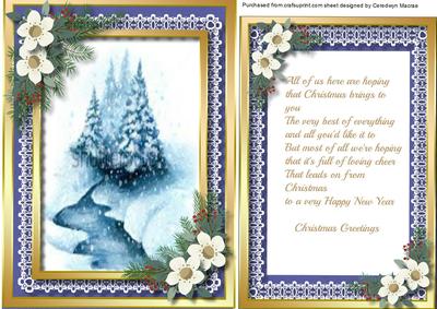 Beautiful Pine Trees in the Snow , with Verse
