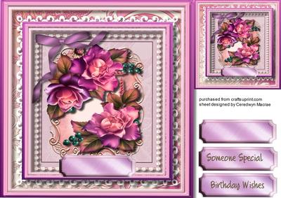 Beautiful Dusky Pink Roses in a Pearl Frame