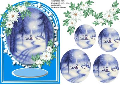 Lovely Shaped Card , Village in the Snow (pyramid) 