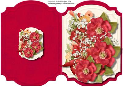 Print, Cut, and Fold, Beautiful Baby's Breath and Poppies 