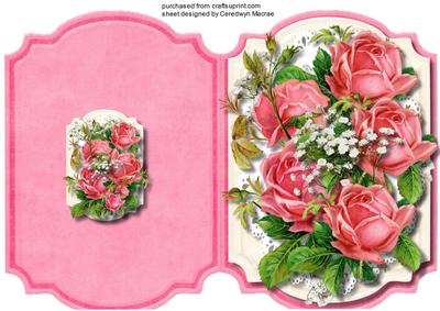 Print, Cut, and Fold Beautiful Pink Roses