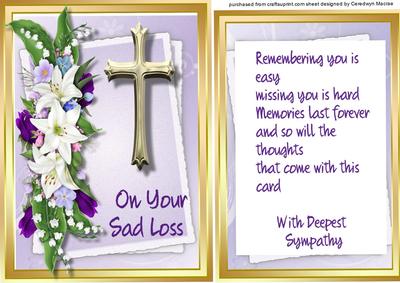 Sympathy, on Your Sad Loss 