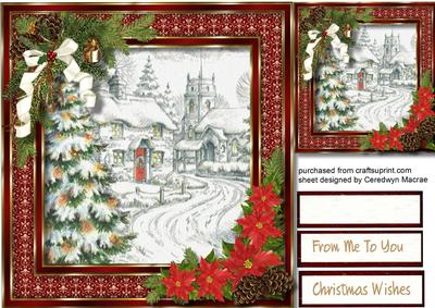 Beautiful Christmas Scene with Poinsettias