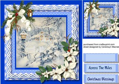 Lovely Christmas Scene in Blue 